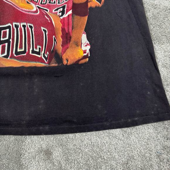 Vintage 90s Chicago Bulls Rap Tee Rare T Shirt XL Michael Jordan Pippen Rodman - Picture 5 of 15